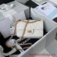 CHANEL CLASSIC WALLET ON CHAIN Calfskin & Gold Tone Metal AS224 WHITE