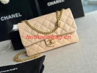 CHANEL FLAP BAG Lambskin & Gold Tone Metal AS3609 apricot