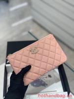 CHANEL SMALL POUCH Grained Calfskin & Gold Tone Metal AP2968 Pink