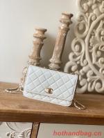 CHANEL WALLET ON CHAIN Lambskin & Gold Tone Metal 88632 white