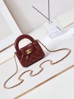 Chanel 23k Vintage Kelly Original Leather Top Handle Bag AS4416 Wine