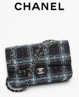 Chanel CLASSIC 1112 HANDBAG 1112 Black& Light Blue & Gray