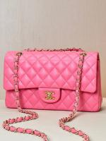 Chanel CLASSIC 1112 HANDBAG Lambskin & Gold Tone Metal A01112 Fuchsia