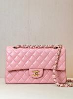 Chanel CLASSIC 1112 HANDBAG Lambskin & Gold Tone Metal A01112 pink