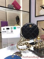 Chanel CLUTCH WITH CHAIN Lambskin & Gold Tone Metal AS1449 black