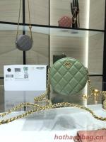 Chanel CLUTCH WITH CHAIN Lambskin & Gold Tone Metal AS1449 green