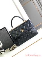 Chanel FLAP BAG WITH TOP HANDLE AS92236 black