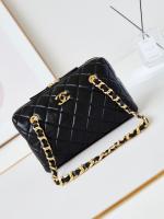 Chanel HANDBAG Lambskin & Gold Tone Metal AS5152 black