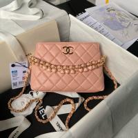 Chanel HOBO HANDBAG Lambskin & Gold Tone Metal AS3787 pink