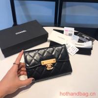 Chanel LONG FLAP WALLET Aged Calfskin & Gold Tone Metal 81816 black