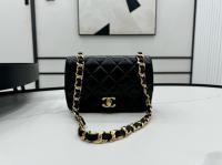 Chanel MINI 255 HANDBAG Lambskin & Gold Tone Metal AS5027 Black