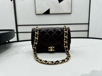 Chanel MINI 255 HANDBAG Lambskin & Gold Tone Metal AS5027 Burgundy