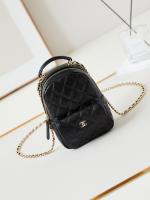 Chanel MINI BACKPACK AP3753 Grained Calfskin & Gold Tone Metal black