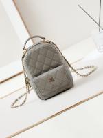 Chanel MINI BACKPACK AP3753 Grained Calfskin & Gold Tone Metal gray