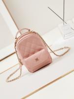 Chanel MINI BACKPACK AP3753 Grained Calfskin & Gold Tone Metal light pink