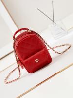 Chanel MINI BACKPACK AP3753 Grained Calfskin & Gold Tone Metal red