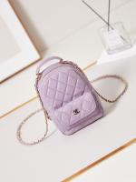 Chanel MINI BACKPACK AP3753 Sheepskin & Gold Tone Metal light purple