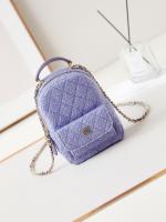 Chanel MINI BACKPACK AP3753 Woolen cloth& Gold Tone Metal light purple