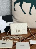 Chanel MINI BELT BAG Gold Tone Metal A81081 white