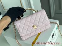 Chanel MINI FLAP BAG CLUTCH WITH CHAIN Gold Tone Metal 22SS pink