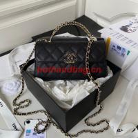Chanel MINI FLAP BAG CLUTCH WITH CHAIN Gold Tone Metal AP3238 BLACK