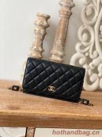 Chanel MINI FLAP BAG Lambskin & Gold Tone Metal AS0950 black