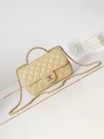 Chanel MINI FLAP BAG WITH TOP HANDLE AS4024 Beige