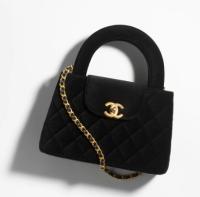 Chanel MINI SHOPPING BAG Velvet & Gold Tone Metal AS4416 Black