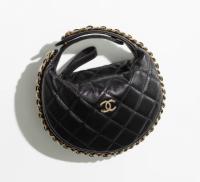Chanel POUCH Lambskin & Gold Tone Metal AP3095 black