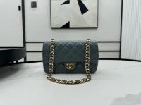 Chanel SMALL 255 HANDBAG Lambskin & Gold Tone Metal AS6300 Blue