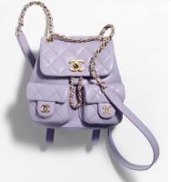 Chanel SMALL BACKPACK Calfskin & Gold Tone Metal AS3787 Light Purple