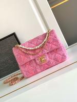 Chanel SMALL FLAP BAG Cotton Tweed AS4384 PINK