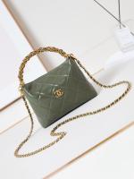 Chanel Shiny Lambskin & Gold Tone Metal AP4189 Khaki