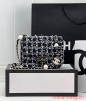 Chanel Tweed CLUTCH WITH CHAIN AS3782 black
