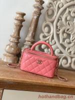 Chanel mini Shoulder Bag Lambskin & Gold Tone Metal 81208 pink