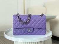 CHANEL CLASSIC 1112 HANDBAG AS01112 Purple&Silver Metal