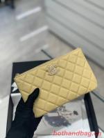 CHANEL SMALL POUCH Grained Calfskin & Gold Tone Metal AP2968 yellow