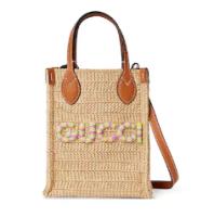 GUCCI SUPER MINI STRAW EFFECT BAG 780083 Brown
