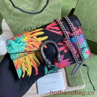 Gucci Dionysus Leather Super mini Bag 476432 Black Flower
