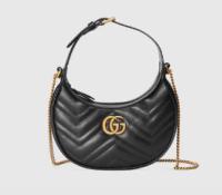 Gucci GG Marmont half moon shaped mini bag 699514 black