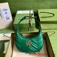Gucci GG Marmont half moon shaped mini bag 699514 green