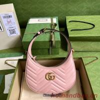 Gucci GG Marmont half moon shaped mini bag 699514 pink