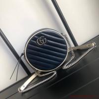 Gucci GG Marmont mini round shoulder bag 550154 Navy