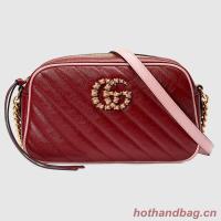 Gucci GG Marmont small shoulder bag 447632 Dark red