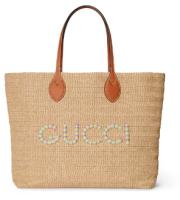 Gucci MEDIUM STRAW EFFECT TOTE 779666 Multicolor