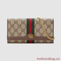 Gucci Ophidia GG chain wallet 546592 Brown