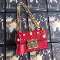 Gucci Padlock small GG Pearl shoulder bag 409487 red
