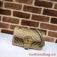 Gucci Velvet GG Shoulder Bag 446744 Khaki