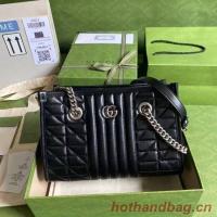 Gucci small leather shoulder bag 681483 black