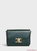 CELINE MEDIUM TRIOMPHE BAG IN SHINY CALFSKIN CL87363 GREEN